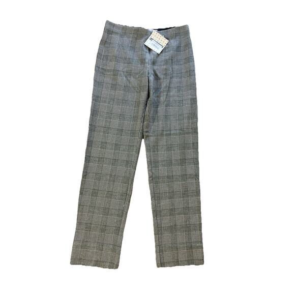 Gretchen Scott Designs Pants - Gretchen Scott Wall Street Plaid Gripeless Pull On Pants Sz S New‎ Black White